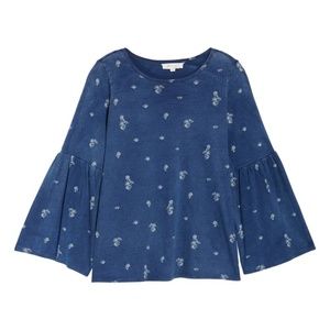 Two by Vince Camuto Floral Print Bell Sleeve Top